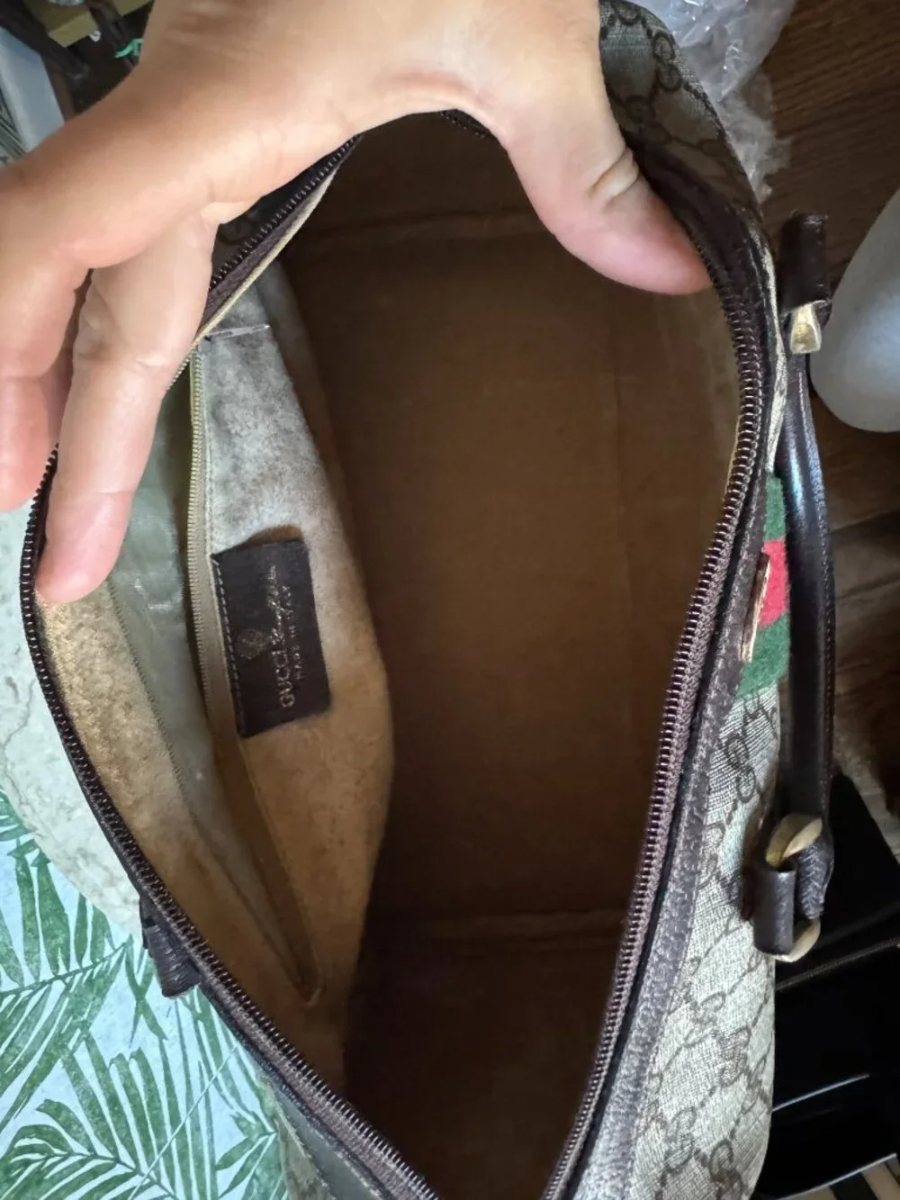 Vintage Gucci GG Monogram Web Stripe Boston Satchel - Picture 11 of 16